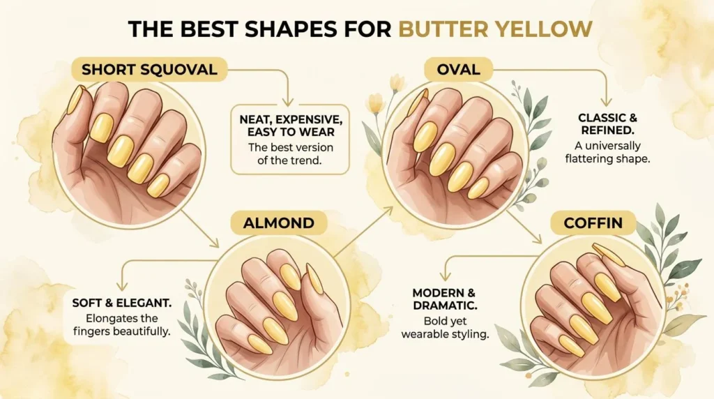 Best Nail Shapes for Yellow Nails Shades