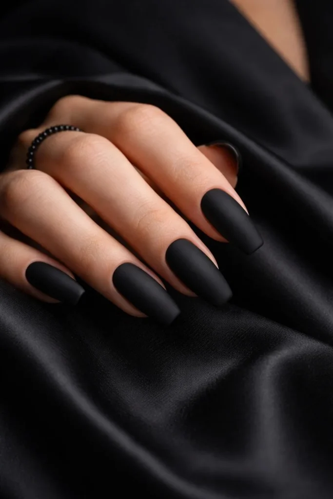 Matte Black Acrylic Nails
