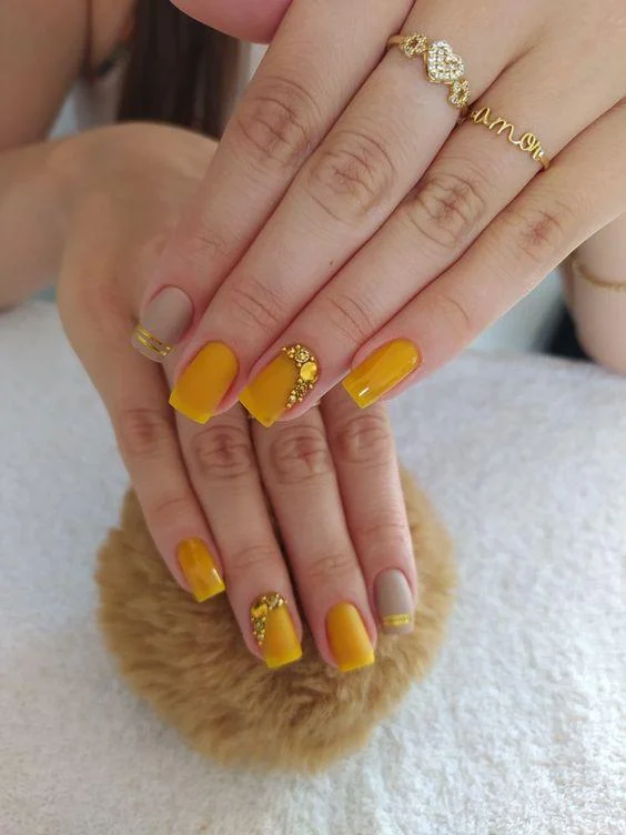 Matte Yellow Nails