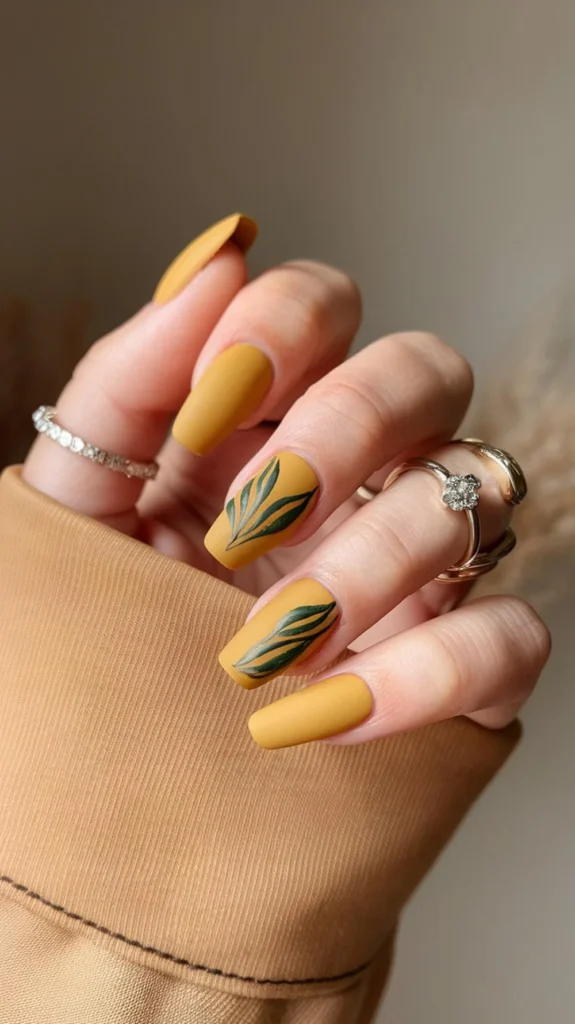 Mustard Yellow Nails