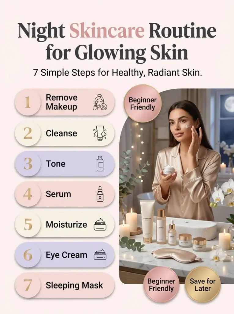 7 Night Skincare Steps for Glowing Skin