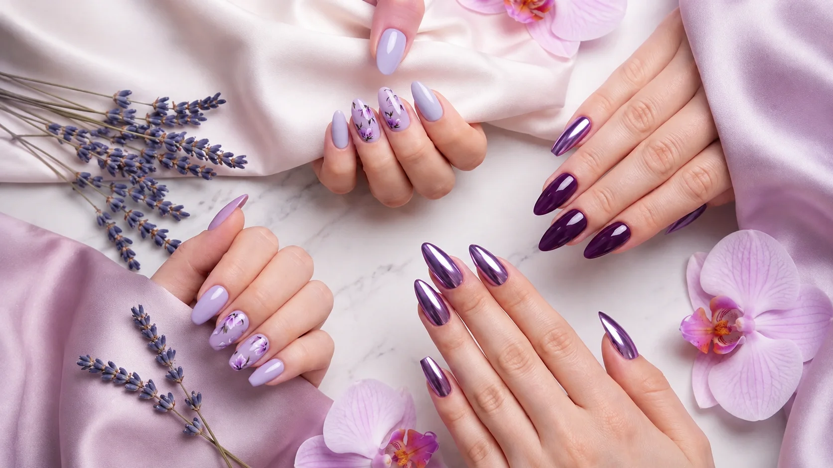purple color nails