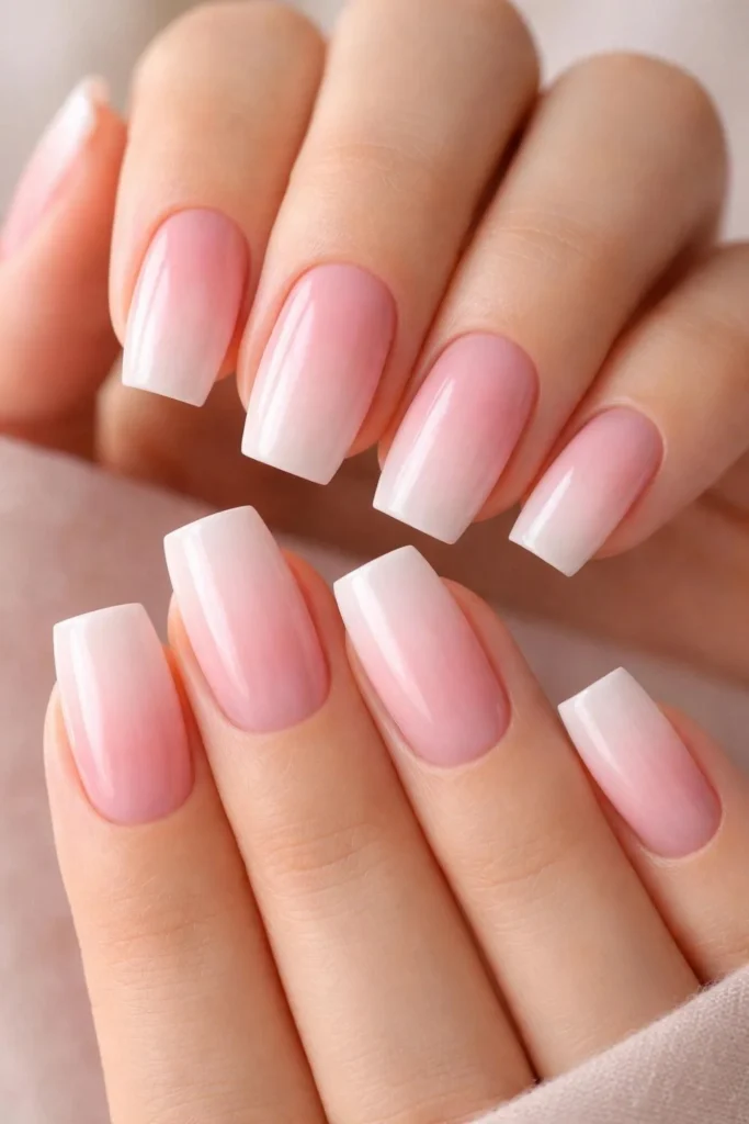 Ombre Light Pink Nails