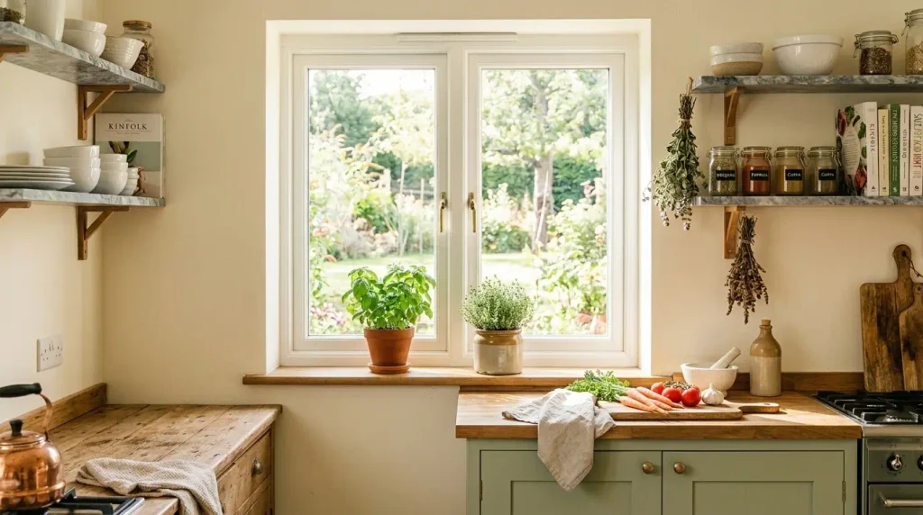 A Little Greenery Goes a Long Way cozy kitchen ideas 