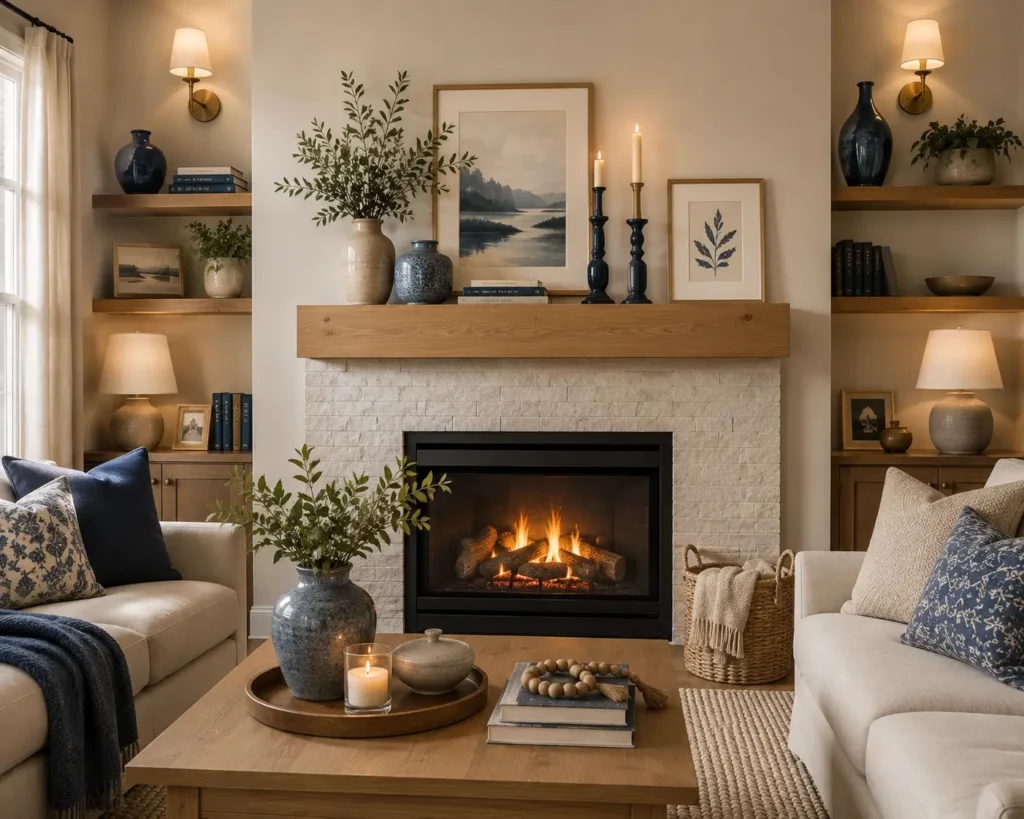 blue and beige home decor ideas