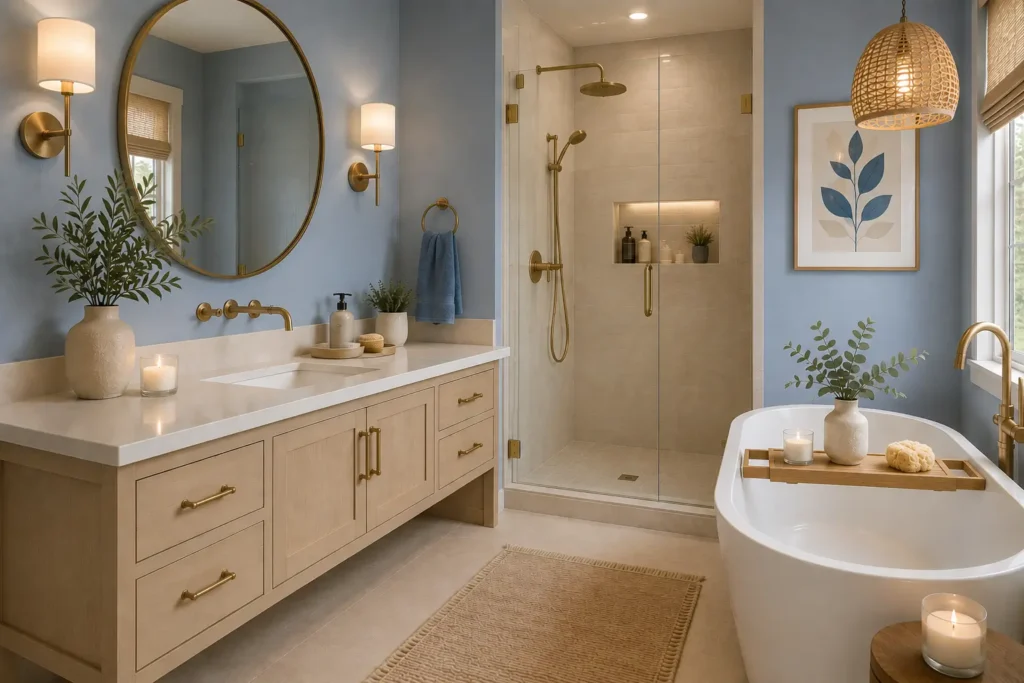 blue and beige home decor ideas