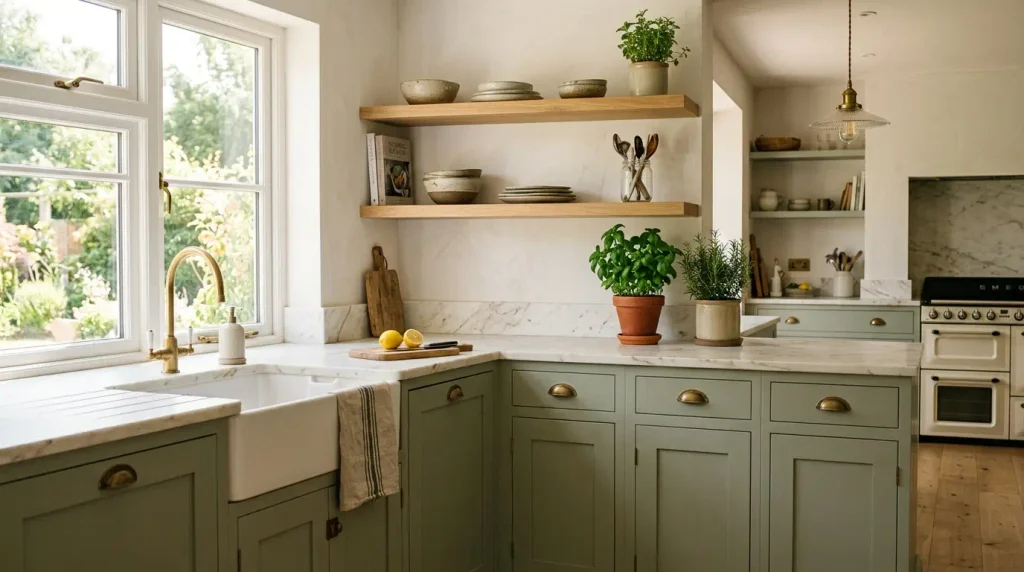 Sage Green With an Organic Touch cozy kitchen ideas 