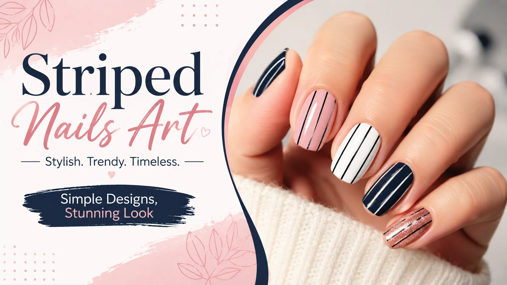 Striped nails art