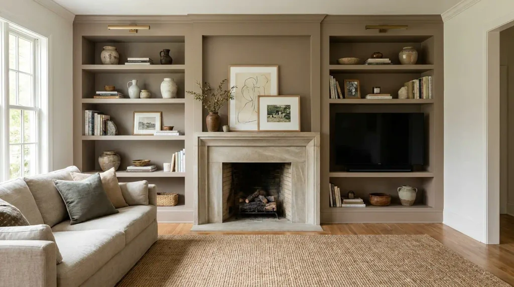 Building custom built in shelving Luxury wall decor ideas