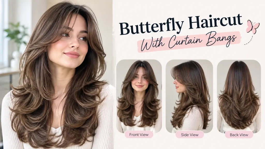 Butterfly Haircut With Curtain Bangs