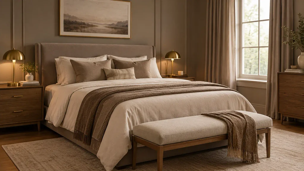 Elegant Taupe Bedroom Neutral bedroom ideas