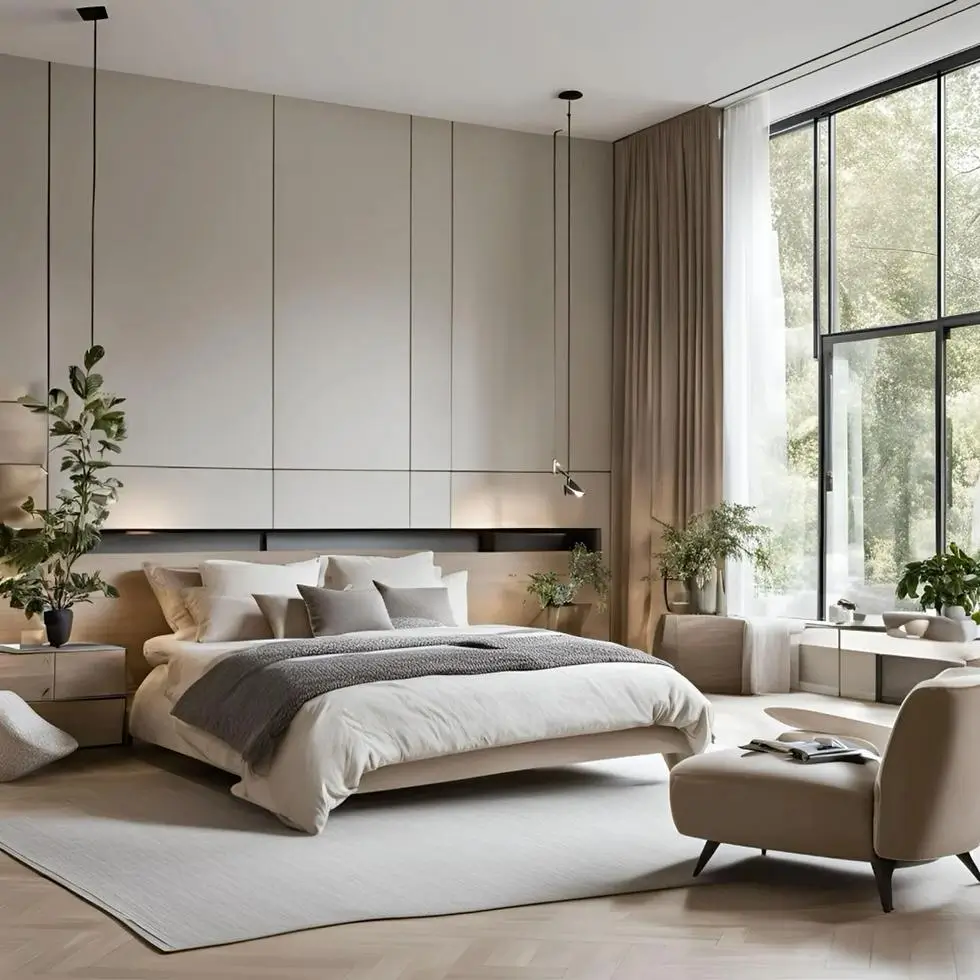 Minimalist All-Neutral Bedroom Neutral bedroom ideas