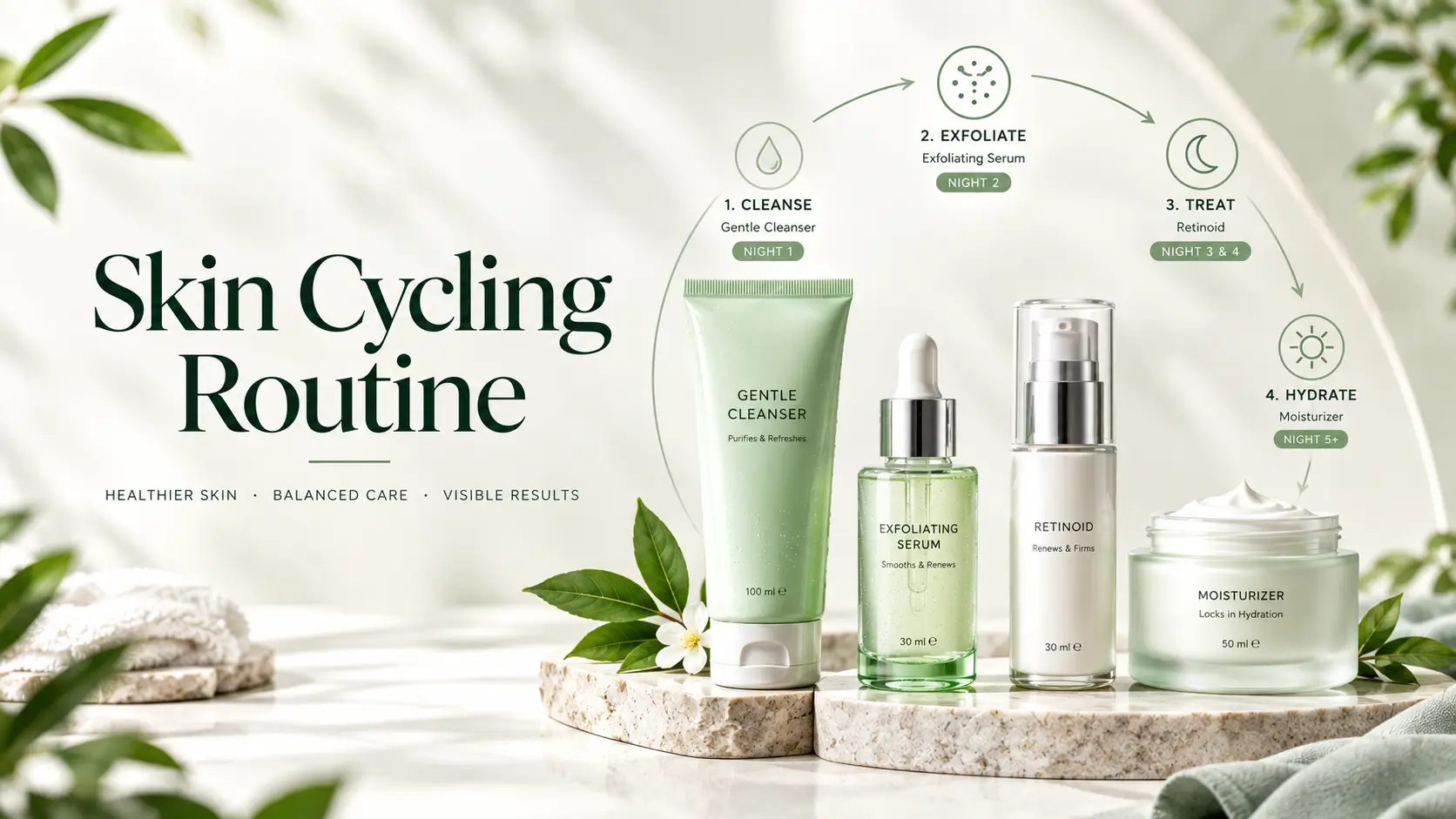 Skin Cycling Routine A Simple 4-Night Skincare Plan-chiclivingsspace.com