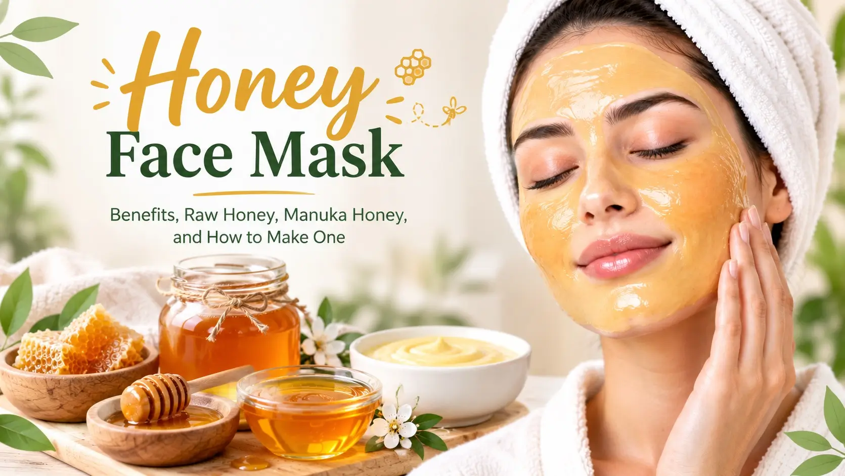 Honey face mask made with natural honey for soft, moisturized, and healthy-looking skin