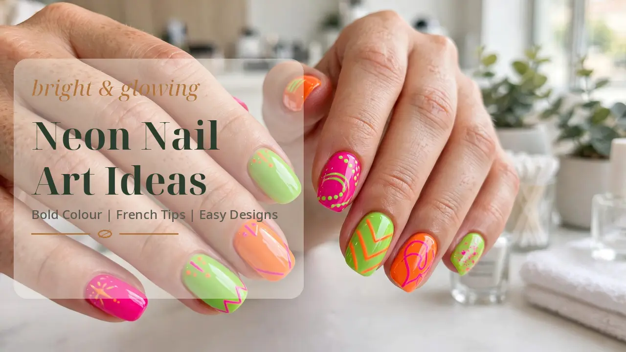 Neon nail art ideas with bright glowing neon manicure designs