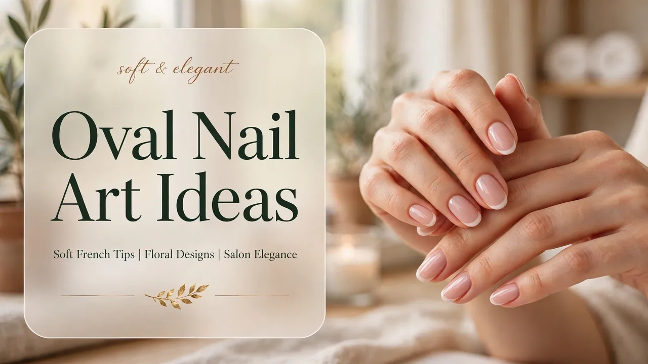 Oval nail art ideas with elegant French tips and floral designs on oval-shaped nails
